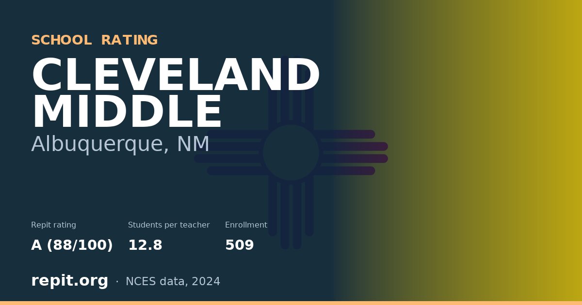 CLEVELAND MIDDLE, Albuquerque, NM — Repit school rating A (88/100)