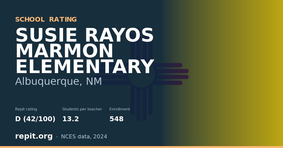 SUSIE RAYOS MARMON ELEMENTARY, Albuquerque, NM — Repit school rating D (42/100)