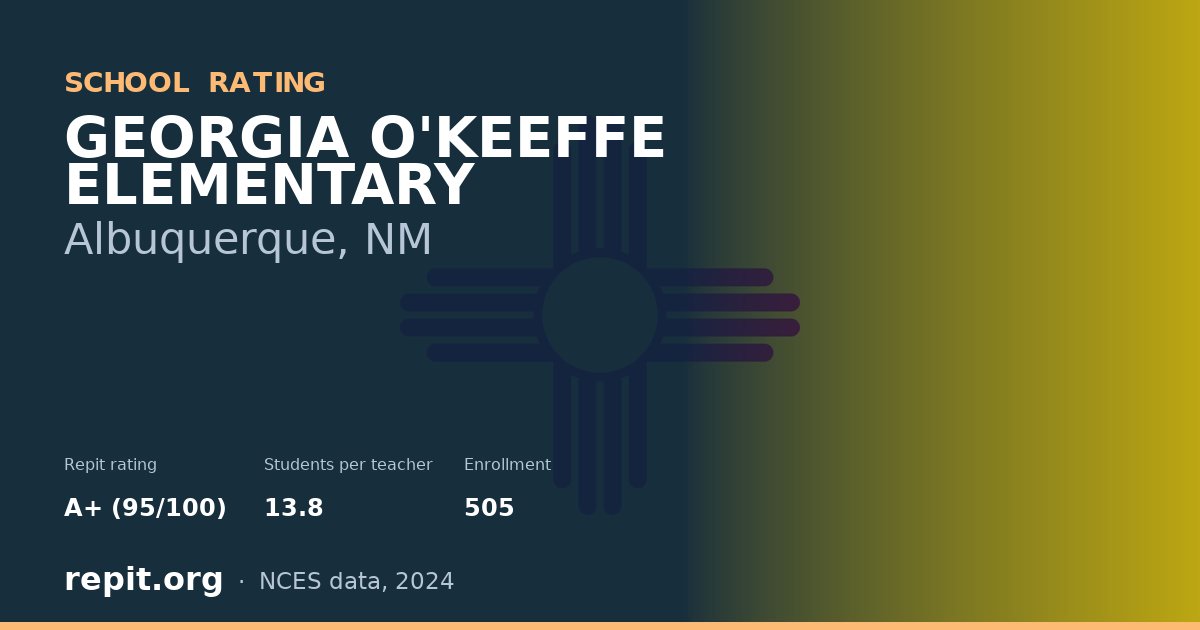 GEORGIA O'KEEFFE ELEMENTARY, Albuquerque, NM — Repit school rating A+ (95/100)
