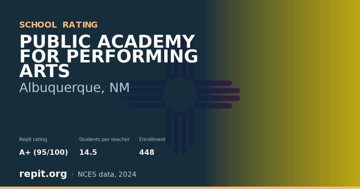 PUBLIC ACADEMY FOR PERFORMING ARTS, Albuquerque, NM — Repit school rating A+ (95/100)