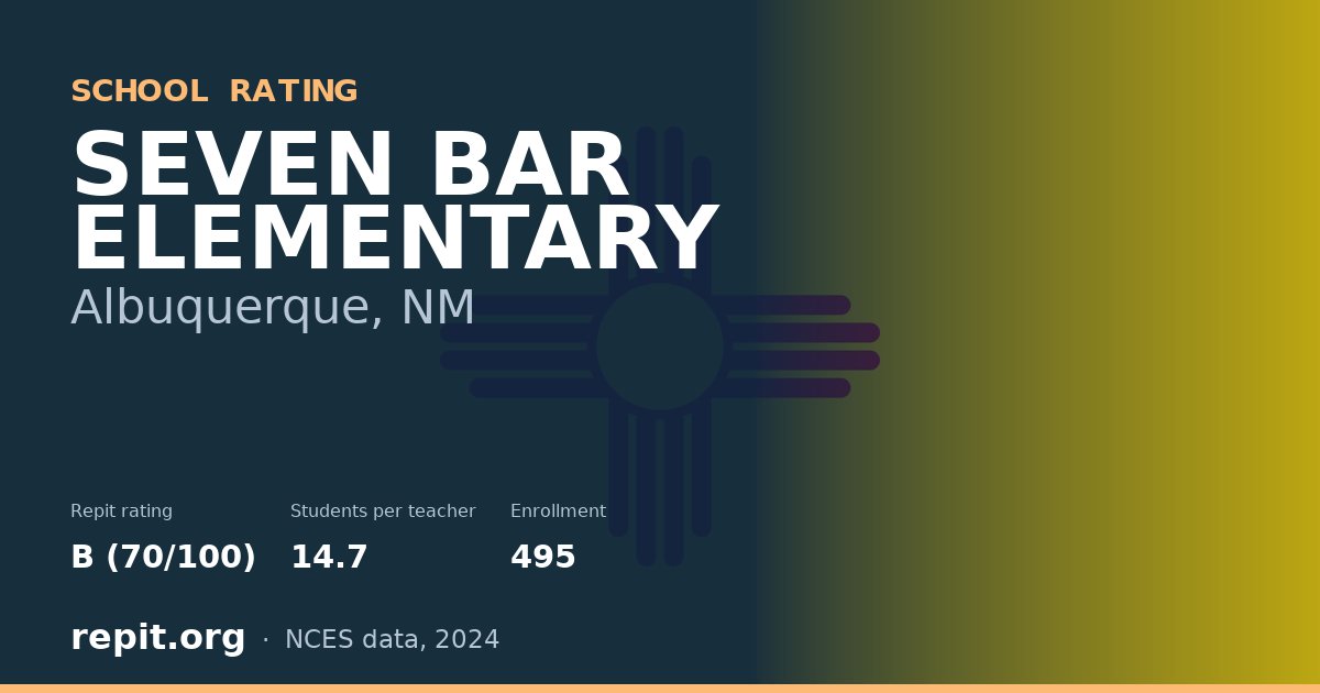 SEVEN BAR ELEMENTARY, Albuquerque, NM — Repit school rating B (70/100)