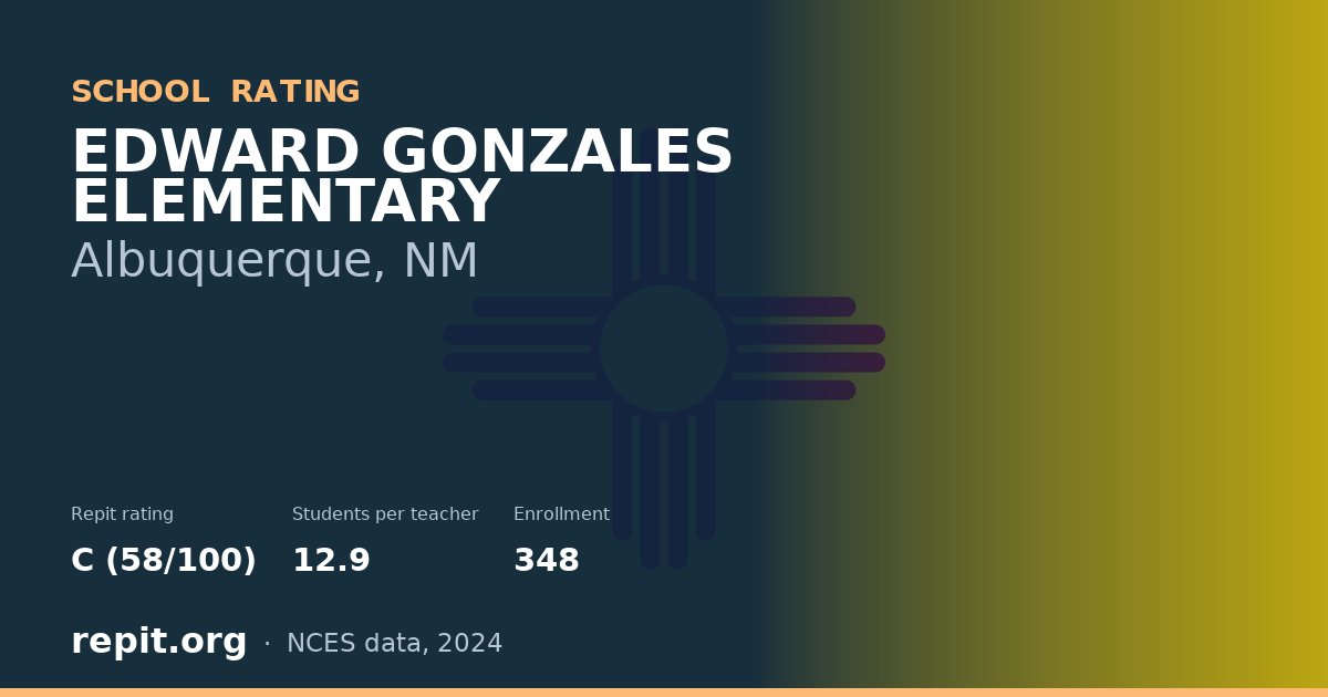 EDWARD GONZALES ELEMENTARY, Albuquerque, NM — Repit school rating C (58/100)