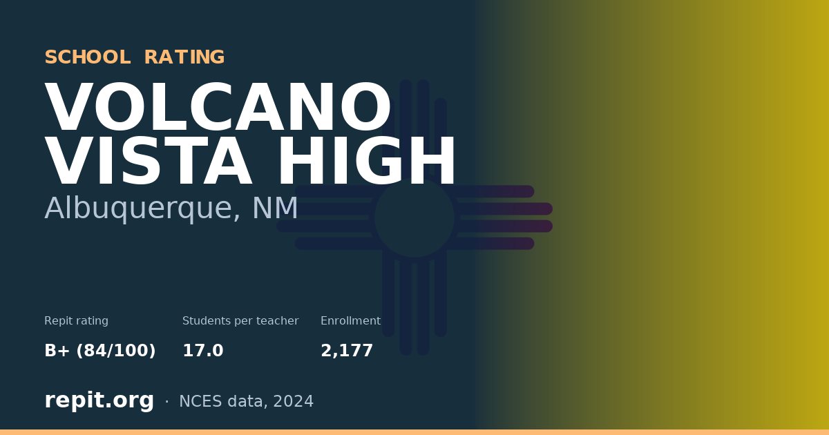 VOLCANO VISTA HIGH, Albuquerque, NM — Repit school rating B+ (84/100)