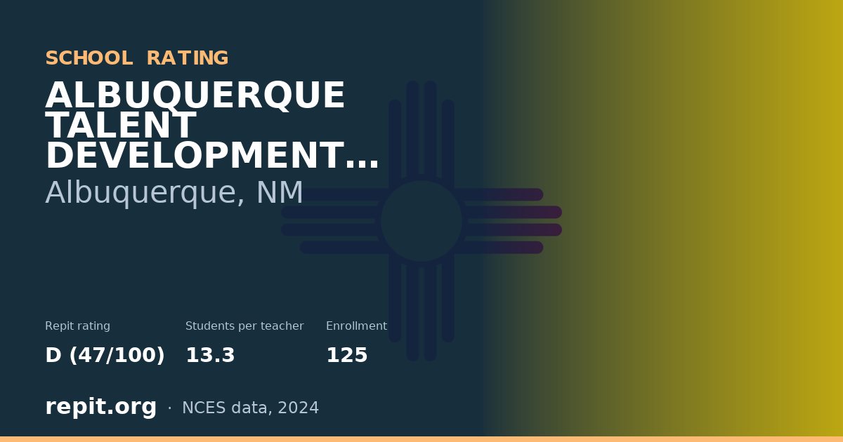 ALBUQUERQUE TALENT DEVELOPMENT CHARTER, Albuquerque, NM — Repit school rating D (47/100)