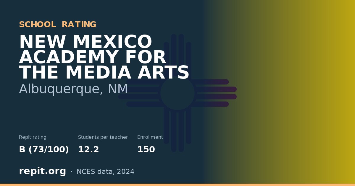 NEW MEXICO ACADEMY FOR THE MEDIA ARTS, Albuquerque, NM — Repit school rating B (73/100)