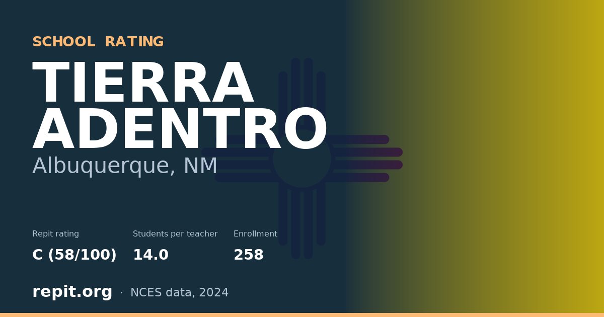 TIERRA ADENTRO, Albuquerque, NM — Repit school rating C (58/100)