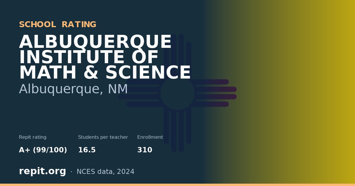 ALBUQUERQUE INSTITUTE OF MATH & SCIENCE, Albuquerque, NM — Repit school rating A+ (99/100)