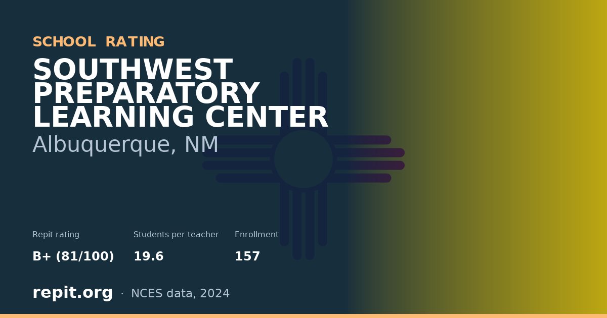 SOUTHWEST PREPARATORY LEARNING CENTER, Albuquerque, NM — Repit school rating B+ (81/100)