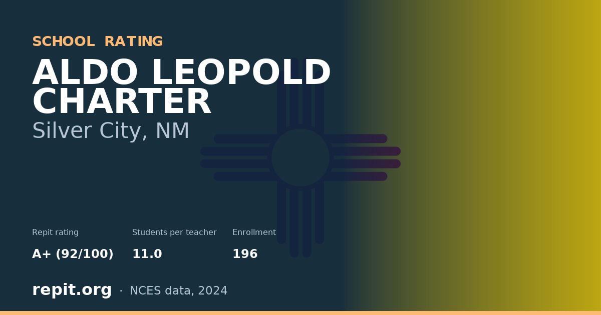 ALDO LEOPOLD CHARTER, Silver City, NM — Repit school rating A+ (92/100)