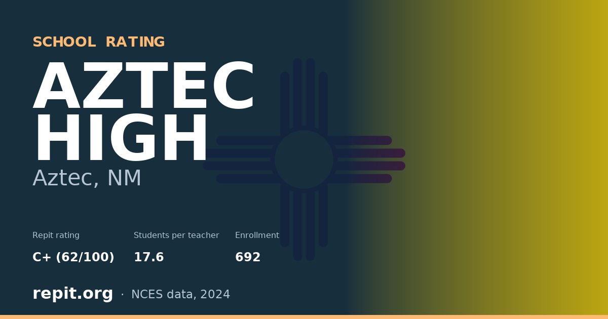 AZTEC HIGH, Aztec, NM — Repit school rating C+ (62/100)