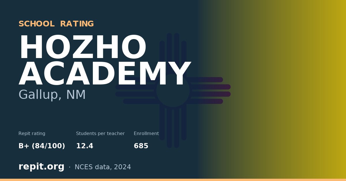 HOZHO ACADEMY, Gallup, NM — Repit school rating B+ (84/100)