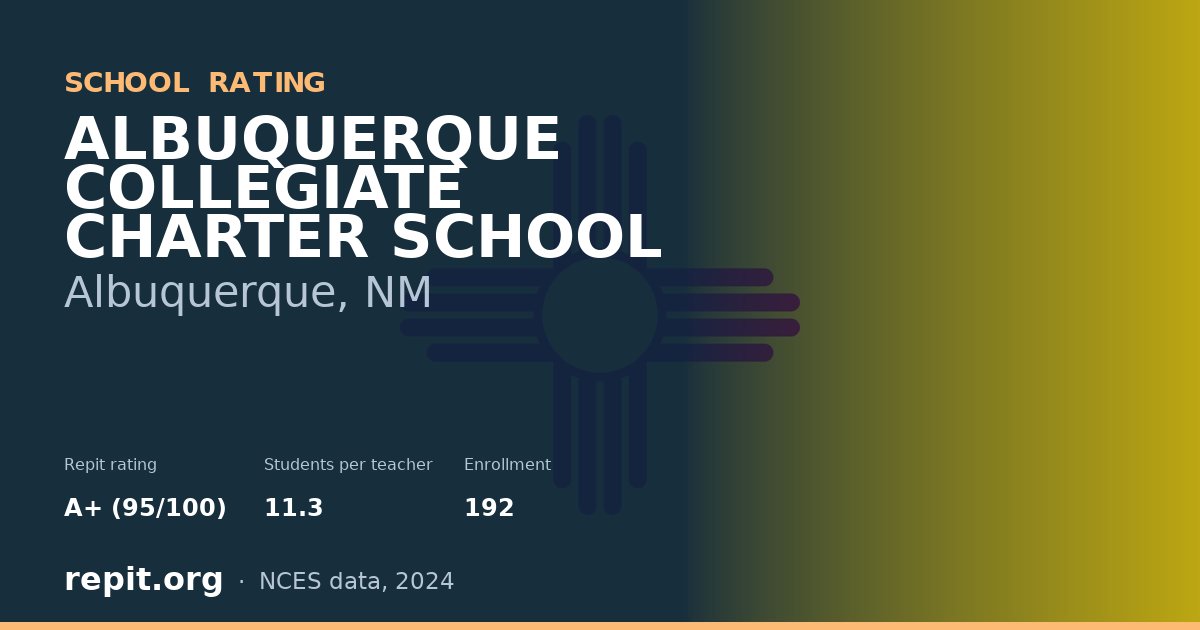 ALBUQUERQUE COLLEGIATE CHARTER SCHOOL, Albuquerque, NM — Repit school rating A+ (95/100)