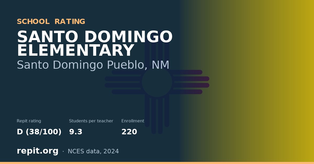SANTO DOMINGO ELEMENTARY, Santo Domingo Pueblo, NM — Repit school rating D (38/100)