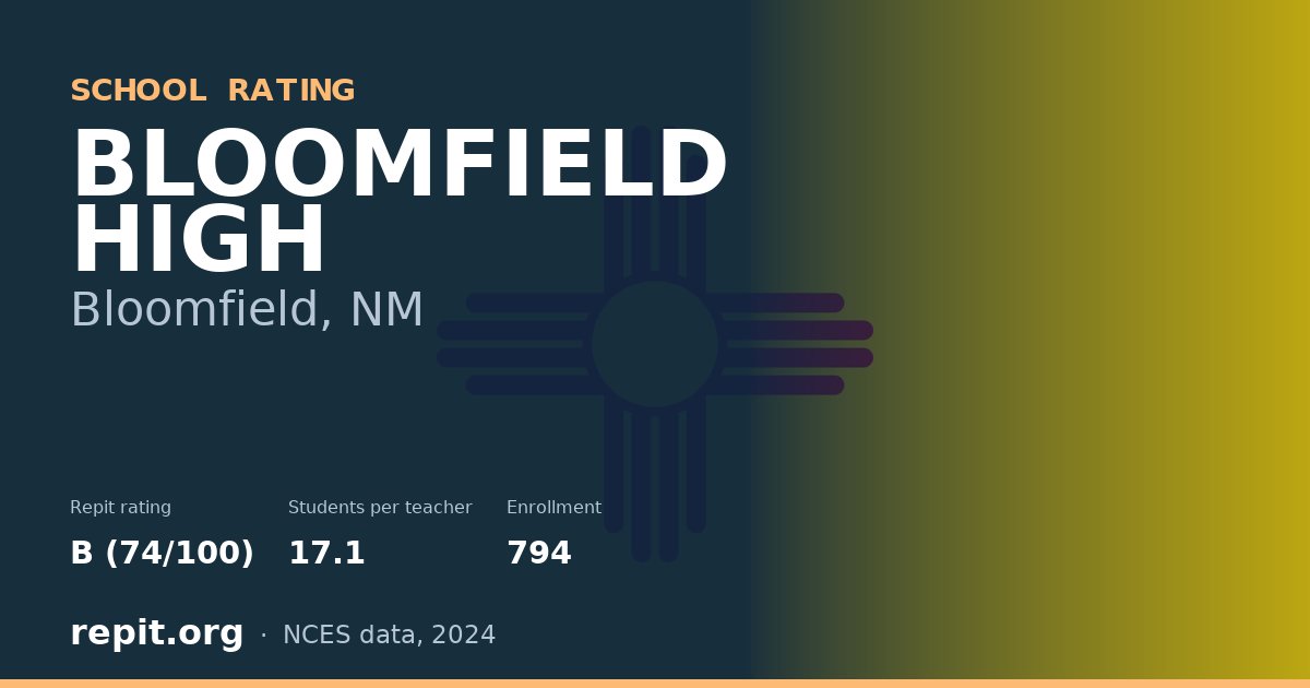 BLOOMFIELD HIGH, Bloomfield, NM — Repit school rating B (74/100)
