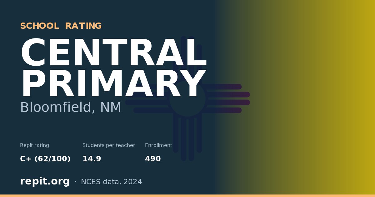 CENTRAL PRIMARY, Bloomfield, NM — Repit school rating C+ (62/100)