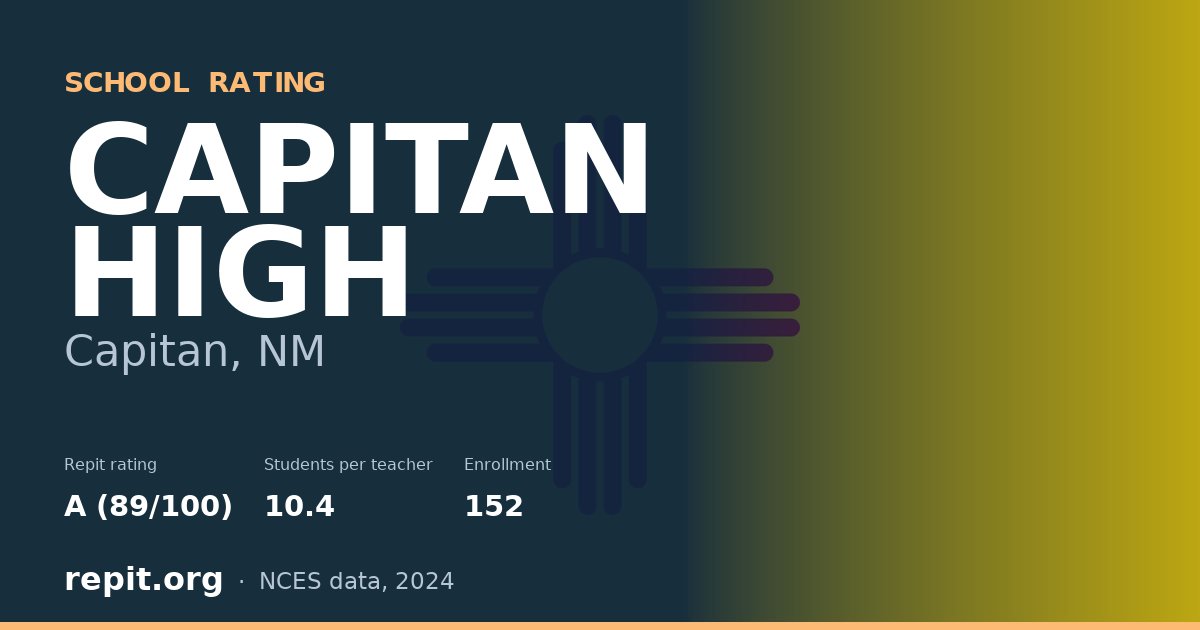 CAPITAN HIGH, Capitan, NM — Repit school rating A (89/100)
