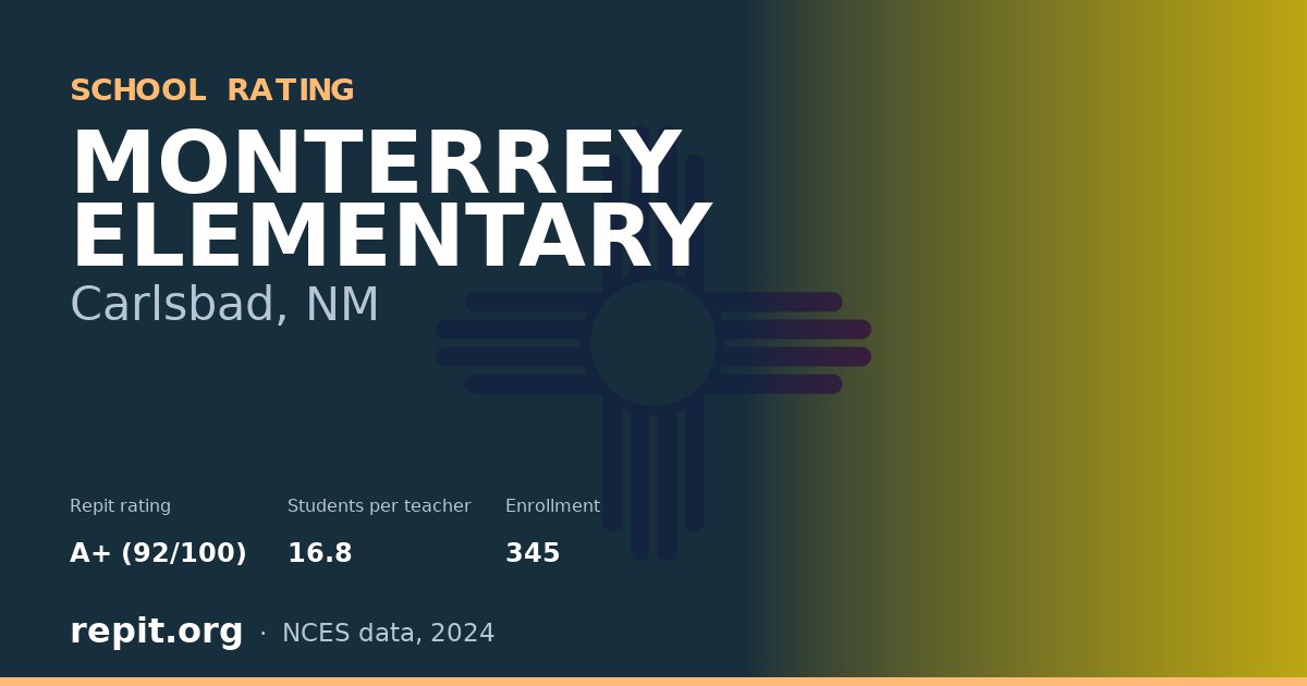 MONTERREY ELEMENTARY, Carlsbad, NM — Repit school rating A+ (92/100)