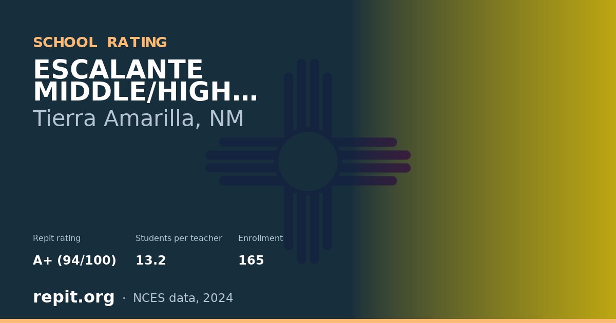 ESCALANTE MIDDLE/HIGH SCHOOL, Tierra Amarilla, NM — Repit school rating A+ (94/100)