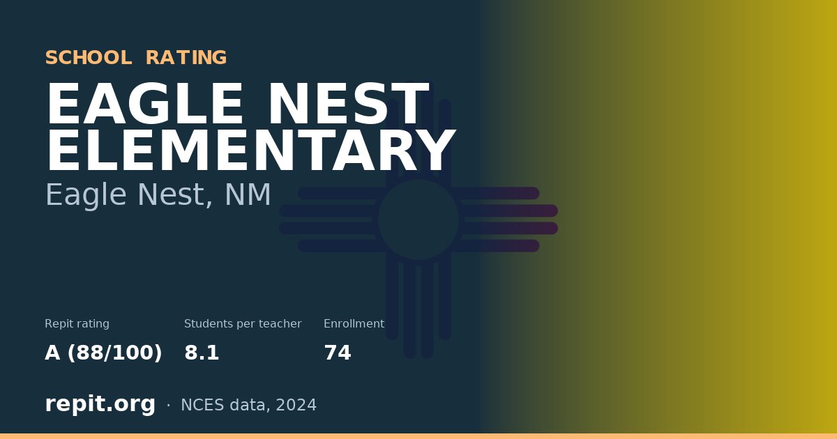 EAGLE NEST ELEMENTARY, Eagle Nest, NM — Repit school rating A (88/100)
