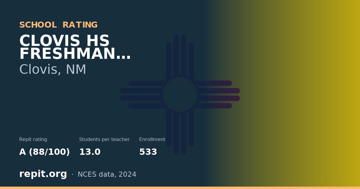 CLOVIS HS FRESHMAN ACADEMY, Clovis, NM — Repit school rating A (88/100)