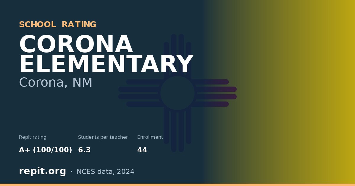 CORONA ELEMENTARY, Corona, NM — Repit school rating A+ (100/100)