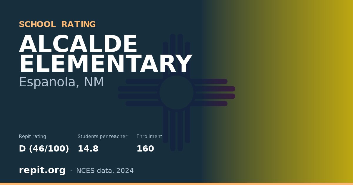 ALCALDE ELEMENTARY, Espanola, NM — Repit school rating D (46/100)