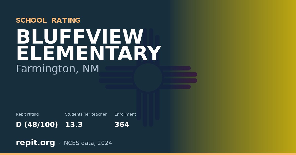 BLUFFVIEW ELEMENTARY, Farmington, NM — Repit school rating D (48/100)