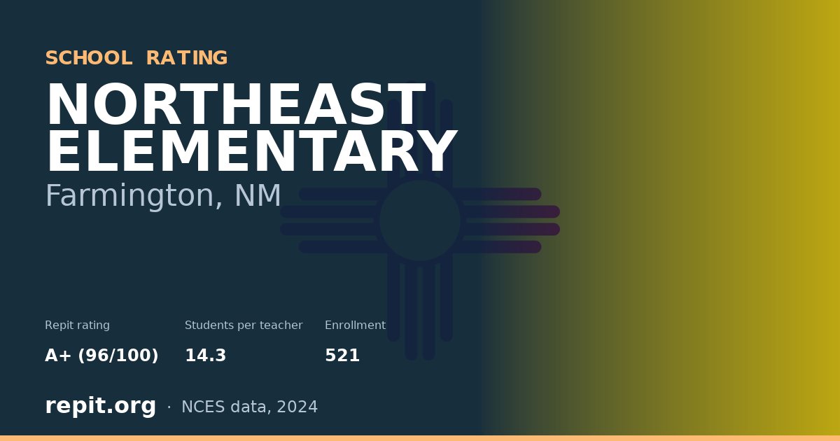 NORTHEAST ELEMENTARY, Farmington, NM — Repit school rating A+ (96/100)