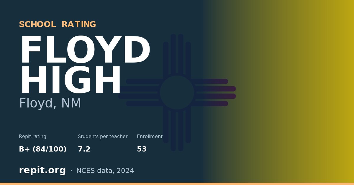 FLOYD HIGH, Floyd, NM — Repit school rating B+ (84/100)