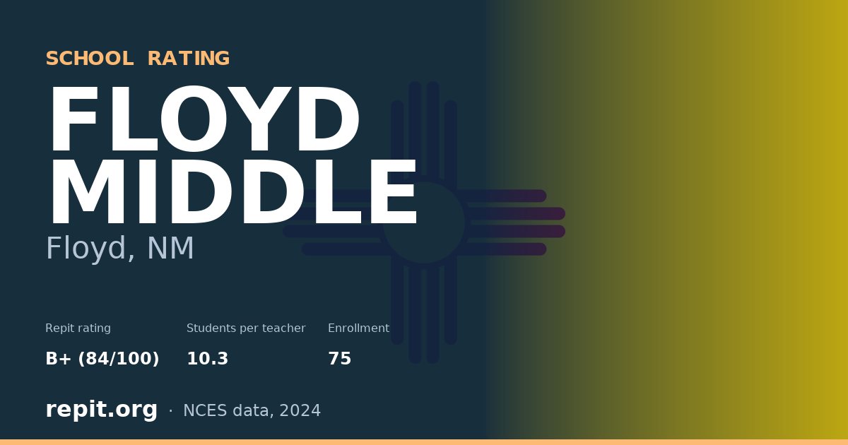 FLOYD MIDDLE, Floyd, NM — Repit school rating B+ (84/100)