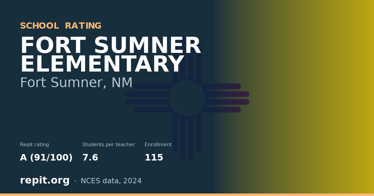 FORT SUMNER ELEMENTARY, Fort Sumner, NM — Repit school rating A (91/100)