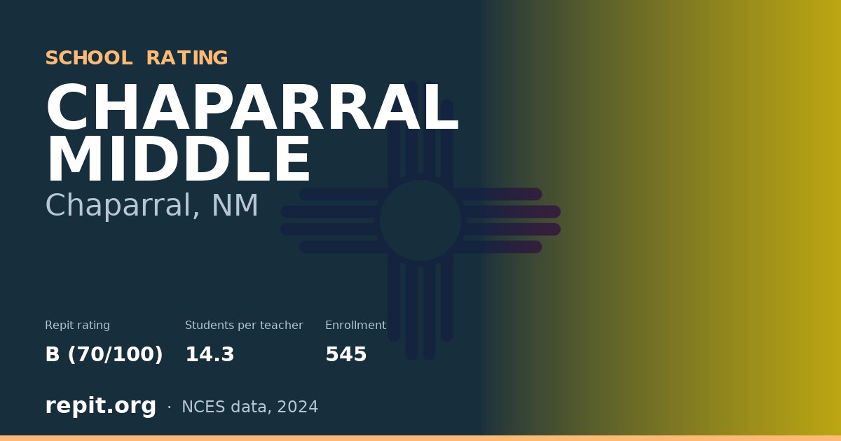 CHAPARRAL MIDDLE, Chaparral, NM — Repit school rating B (70/100)
