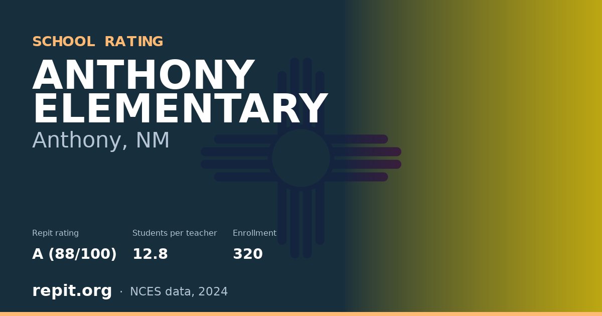 ANTHONY ELEMENTARY, Anthony, NM — Repit school rating A (88/100)