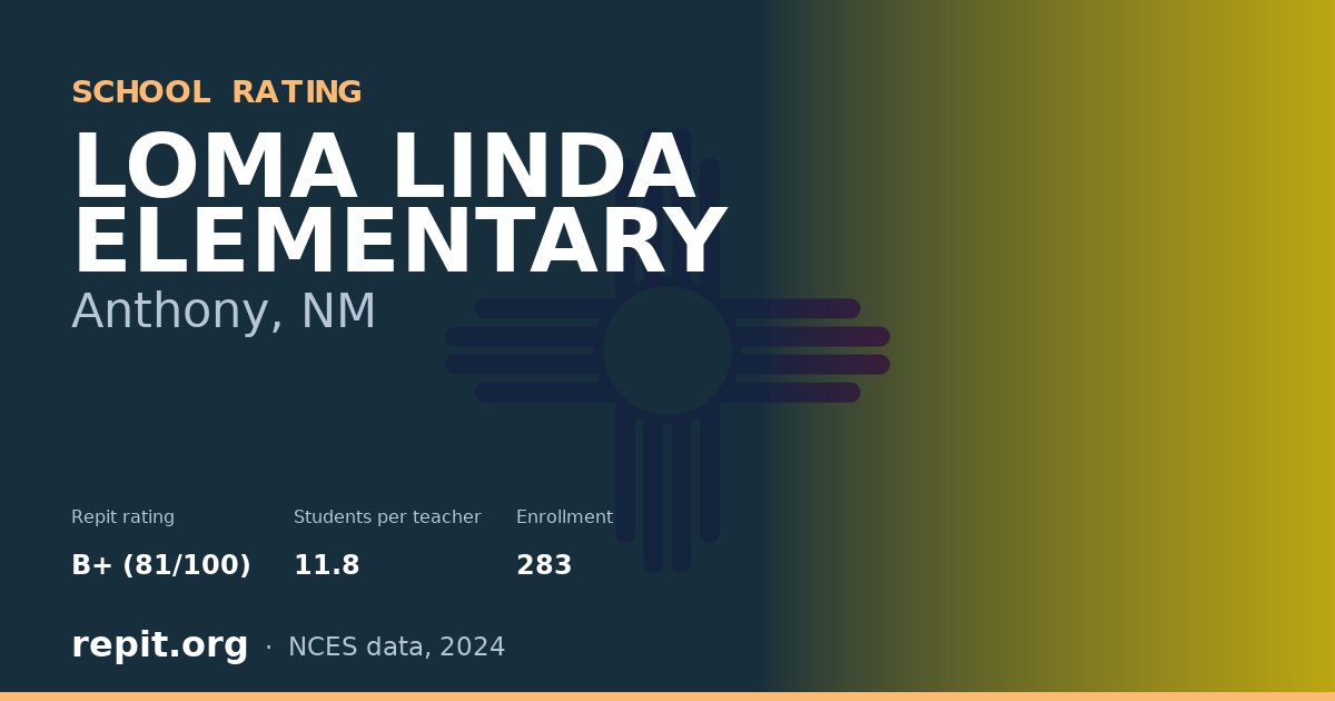 LOMA LINDA ELEMENTARY, Anthony, NM — Repit school rating B+ (81/100)