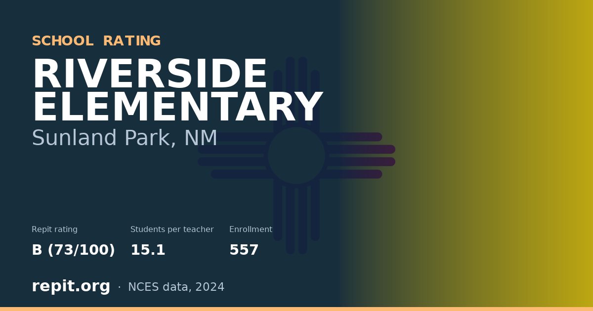 RIVERSIDE ELEMENTARY, Sunland Park, NM — Repit school rating B (73/100)