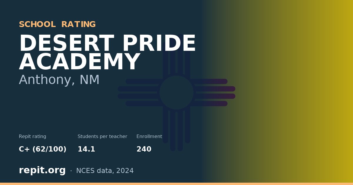 DESERT PRIDE ACADEMY, Anthony, NM — Repit school rating C+ (62/100)