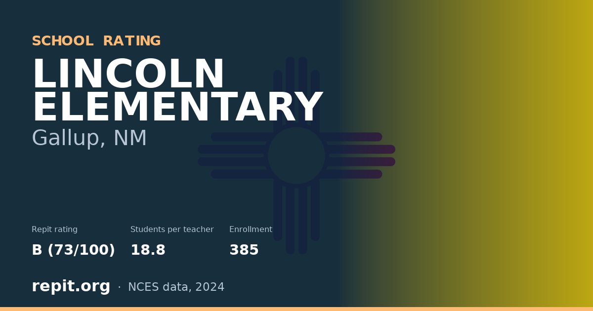LINCOLN ELEMENTARY, Gallup, NM — Repit school rating B (73/100)