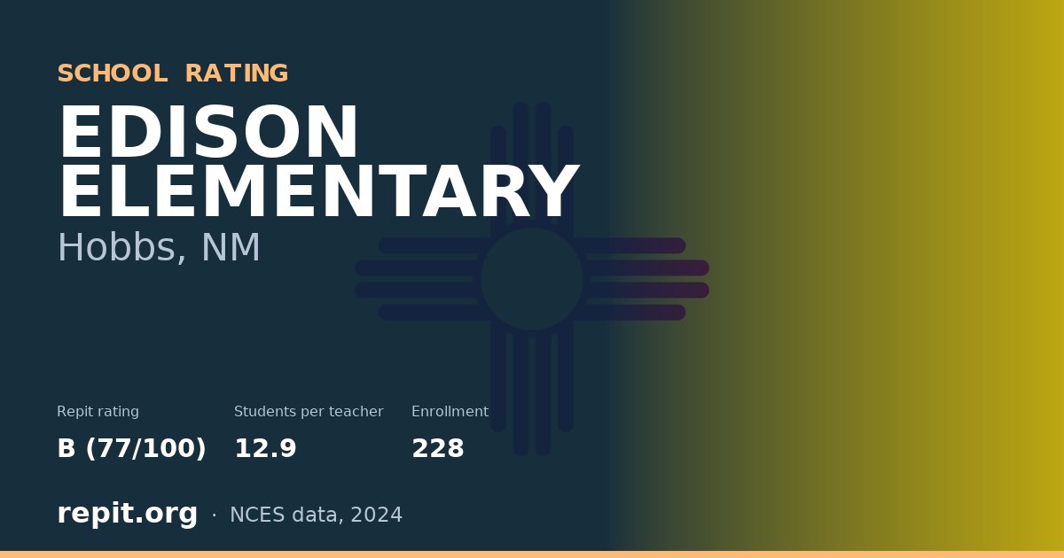 EDISON ELEMENTARY, Hobbs, NM — Repit school rating B (77/100)