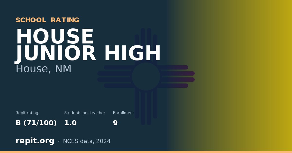 HOUSE JUNIOR HIGH, House, NM — Repit school rating B (71/100)