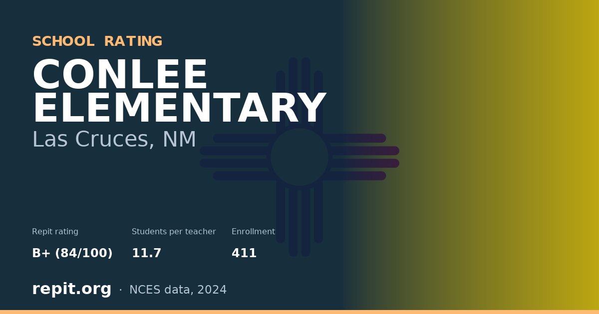 CONLEE ELEMENTARY, Las Cruces, NM — Repit school rating B+ (84/100)