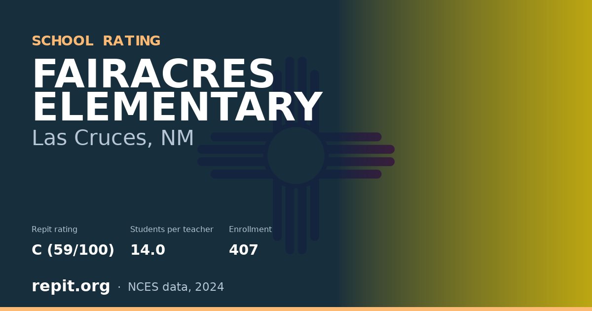 FAIRACRES ELEMENTARY, Las Cruces, NM — Repit school rating C (59/100)