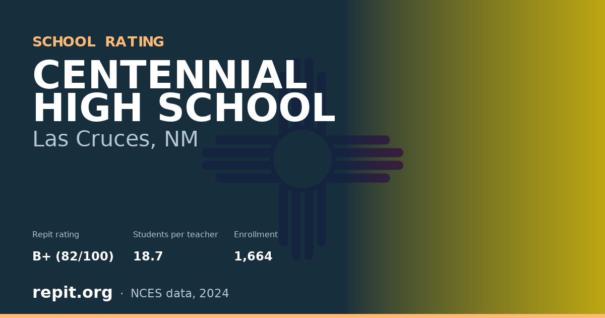CENTENNIAL HIGH SCHOOL, Las Cruces, NM — Repit school rating B+ (82/100)