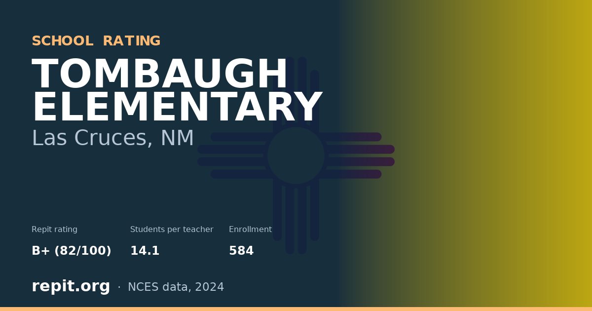 TOMBAUGH ELEMENTARY, Las Cruces, NM — Repit school rating B+ (82/100)