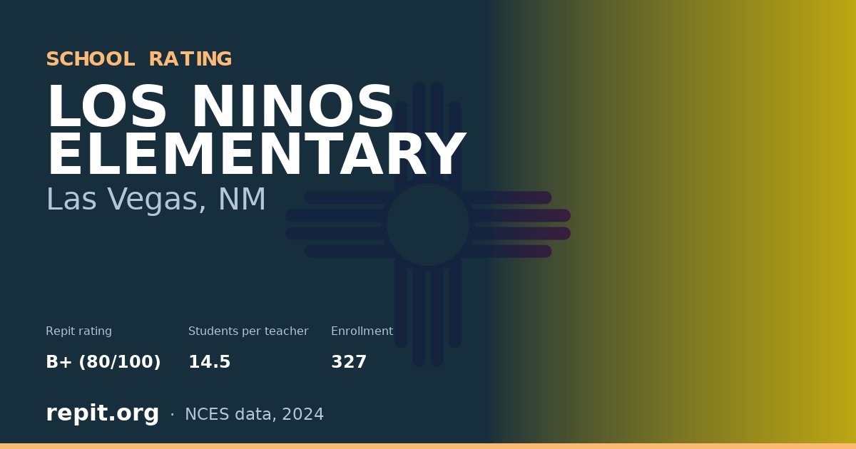 LOS NINOS ELEMENTARY, Las Vegas, NM — Repit school rating B+ (80/100)
