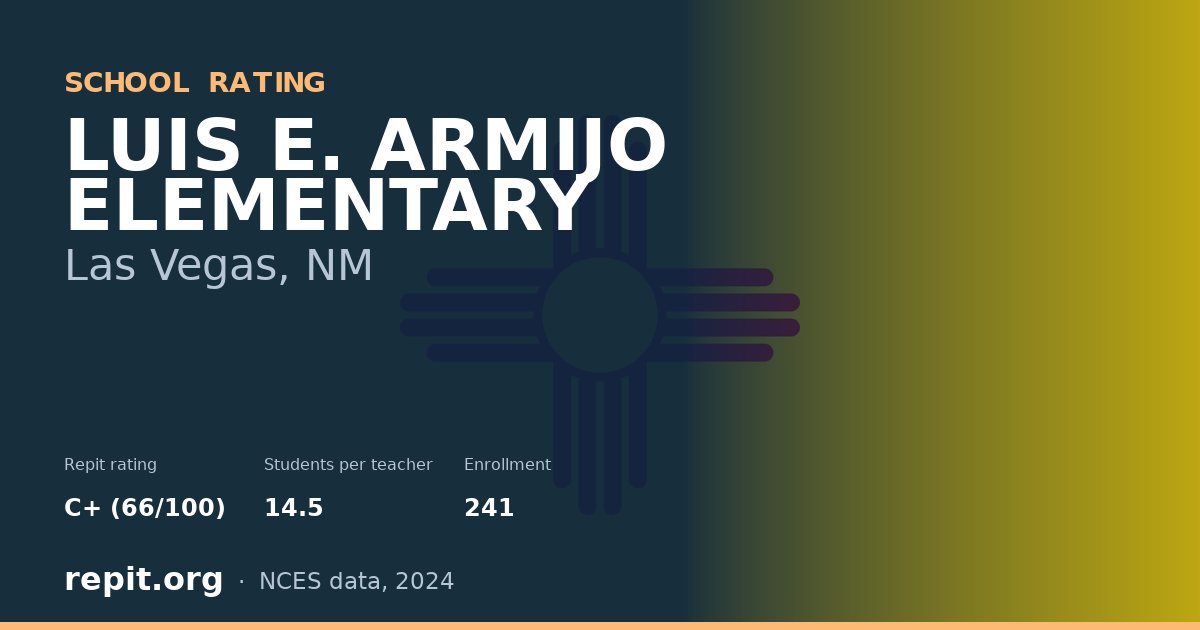 LUIS E. ARMIJO ELEMENTARY, Las Vegas, NM — Repit school rating C+ (66/100)