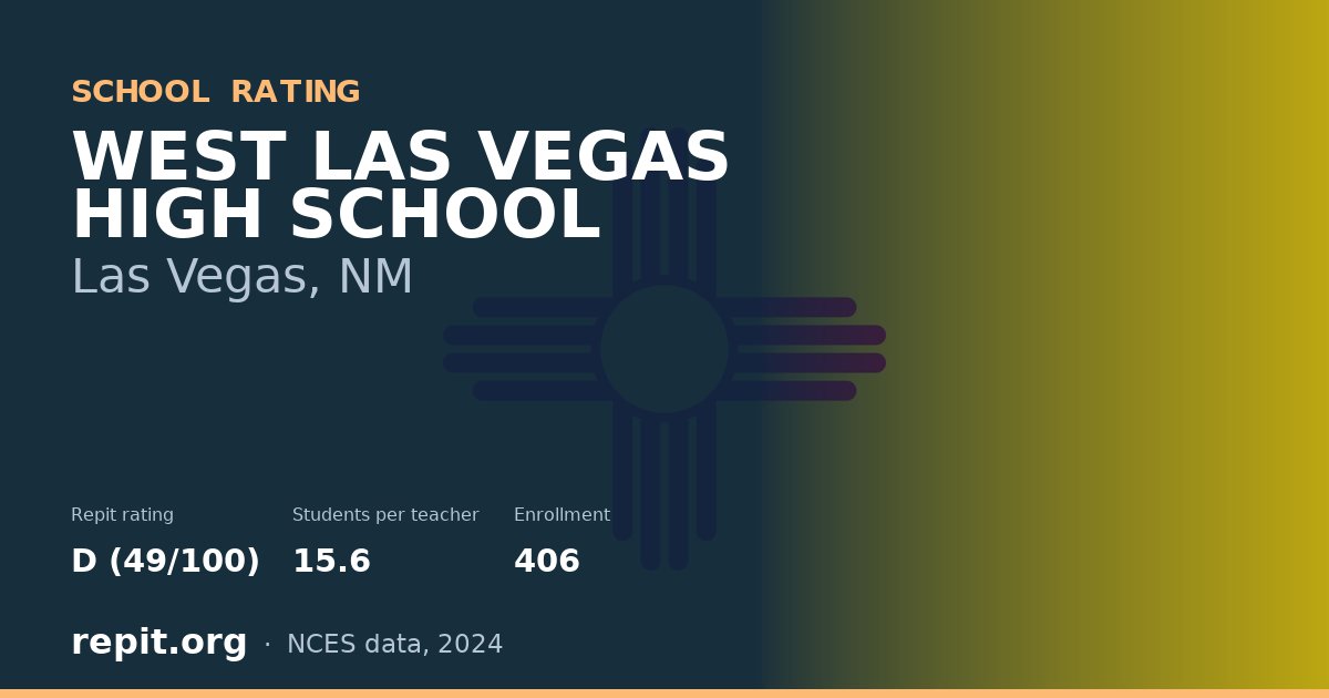 WEST LAS VEGAS HIGH SCHOOL, Las Vegas, NM — Repit school rating D (49/100)