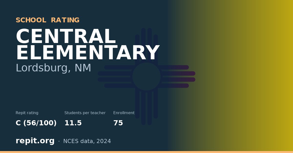 CENTRAL ELEMENTARY, Lordsburg, NM — Repit school rating C (56/100)