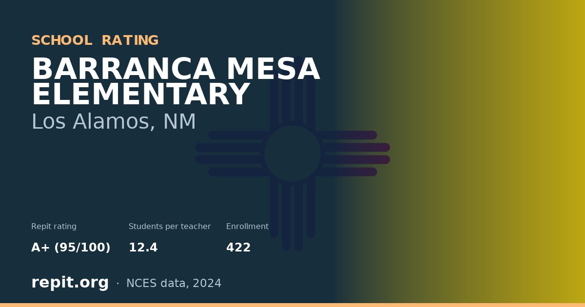 BARRANCA MESA ELEMENTARY, Los Alamos, NM — Repit school rating A+ (95/100)