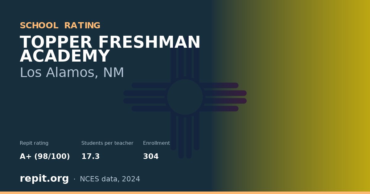 TOPPER FRESHMAN ACADEMY, Los Alamos, NM — Repit school rating A+ (98/100)