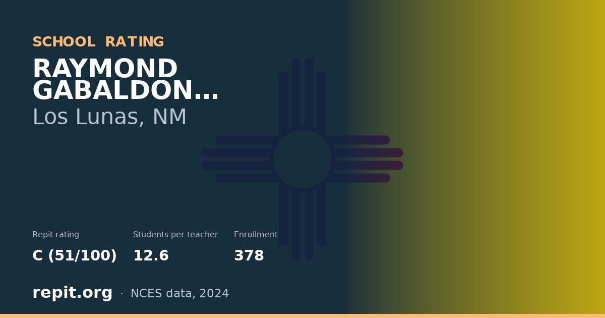 RAYMOND GABALDON ELEMENTARY, Los Lunas, NM — Repit school rating C (51/100)
